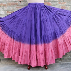 Dip Dye 25 Yard Cotton Skirt: Handmade 4-Tier Dance Skirt