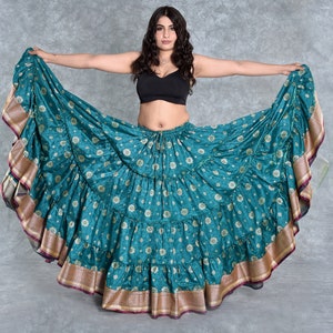 Belly dance skirt/silk border skirt/tribal skirts /belly dance skirt / Anjum iqball dance skirts/Gypsy skirt/Jaipur skirt/Dance skirt