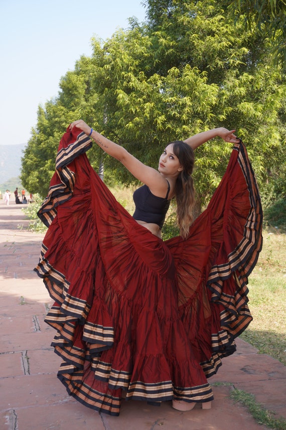 Maroon hot sale dance skirt