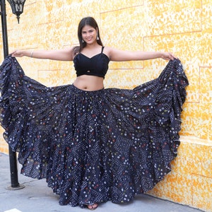 Black  color Belly dance jaipur skirt , Jaipur Skirt , cotton skirts 25 yard and 32 yard