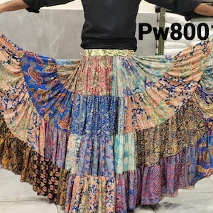 Patch work crape skirt“boho skirt”
