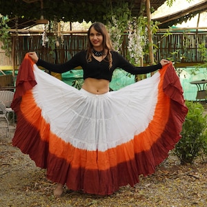 Dip Dye Skirts/Belly dance Skirts/Jaipur Skirts/Dance Skirts/25 Yard Skirts/35 Yard Skirts/Solid Color Skirts/Anjum iqball skirts