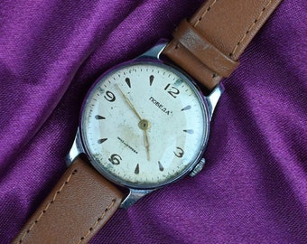 Vintage SSSR reloj de cuerda mecánica Pobeda, reloj vintage, reloj Pobeda, reloj coleccionable, reloj pátina, reloj retro, reloj mecánico