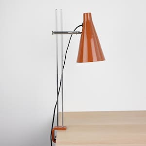 Rare Josef Hurka Lidokov Industrial Desk Lamp, Brown Desk Lamp, Mid Century Lamp, Mid Century Lighting, Mid Century Light, Brown Table Lamp