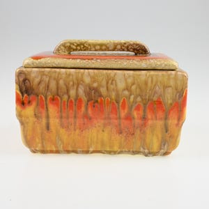 Antique German Art Deco Ceramic Box with Lid, German Pottery, Ceramic Box, Antique Trinket Box, Decorative Box, Collectible Ceramic