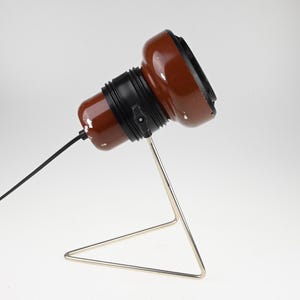 Lámpara de mesa marrón vintage, lámpara de mediados de siglo, lámpara de escritorio, lámpara de noche, lámpara marrón, lámpara de mesa, iluminación retro, lámpara vintage, lámpara de escritorio marrón