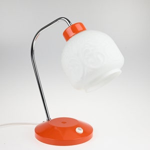 Mid Century Desk Lamp, Desk Metal Lamp, Table Lamp, Desk Lamp, Mid Century Lamp, Metal Lamp, Orange Lamp, Chrome Lamp, Table Light