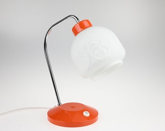 Mid Century Desk Lamp, Desk Metal Lamp, Table Lamp, Desk Lamp, Mid Century Lamp, Metal Lamp, Orange Lamp, Chrome Lamp, Table Light