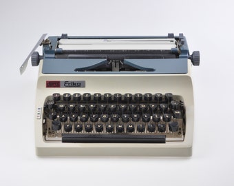 Máquina de escribir Daro Erika, portátil, vintage, beige, manual, retro