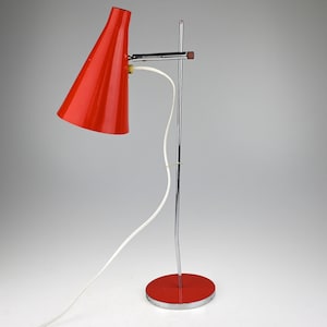Vintage Red Table Lamp by Josef Hurka for Lidokov, Vintage Table Lamp, Industrial Lamp, Desk Lamp, Mid Century Lamp, Mid Century Light