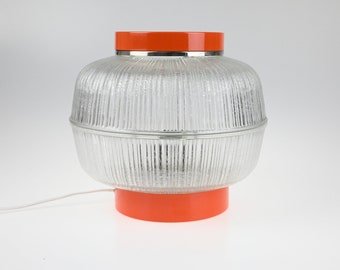 Lámpara de escritorio de mediados de siglo, lámpara de escritorio atómica, lámpara de mesa, lámpara de escritorio, lámpara de noche, lámpara de mediados de siglo, lámpara naranja, lámpara de mesa, iluminación retro