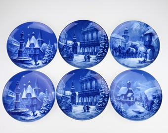 ヴィンテージベルリンデザインクリスマスプレートセット、ドイツの街の