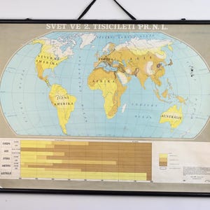 Mappa da muro di storia d'epoca, mappa scolastica d'epoca, mappa scolastica del mondo, mappa a discesa, mappa scolastica a discesa, mappa scolastica a discesa, mappa scolastica