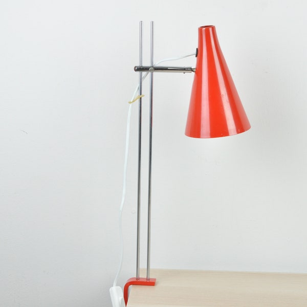 Industrial Desk Lamp, Industrial Lamp, Architect Lamp, Desk Lamp, Mid Century Lamp, Red Lamp, Mid Century Lighting, Table Lamp Desk Light