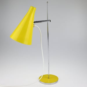 Vintage Yellow Table Lamp by Josef Hurka for Lidokov, Vintage Table Lamp, Industrial Lamp, Desk Lamp, Mid Century Lamp, Mid Century Light