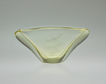 Miroslav Klinger ZBS Schale, Mid Century Schale, Tschechische Schale, Tschechisches Glas, Alexandrit Schale, Glasschale, Vintage Glasschale, Handgemachtes Glas