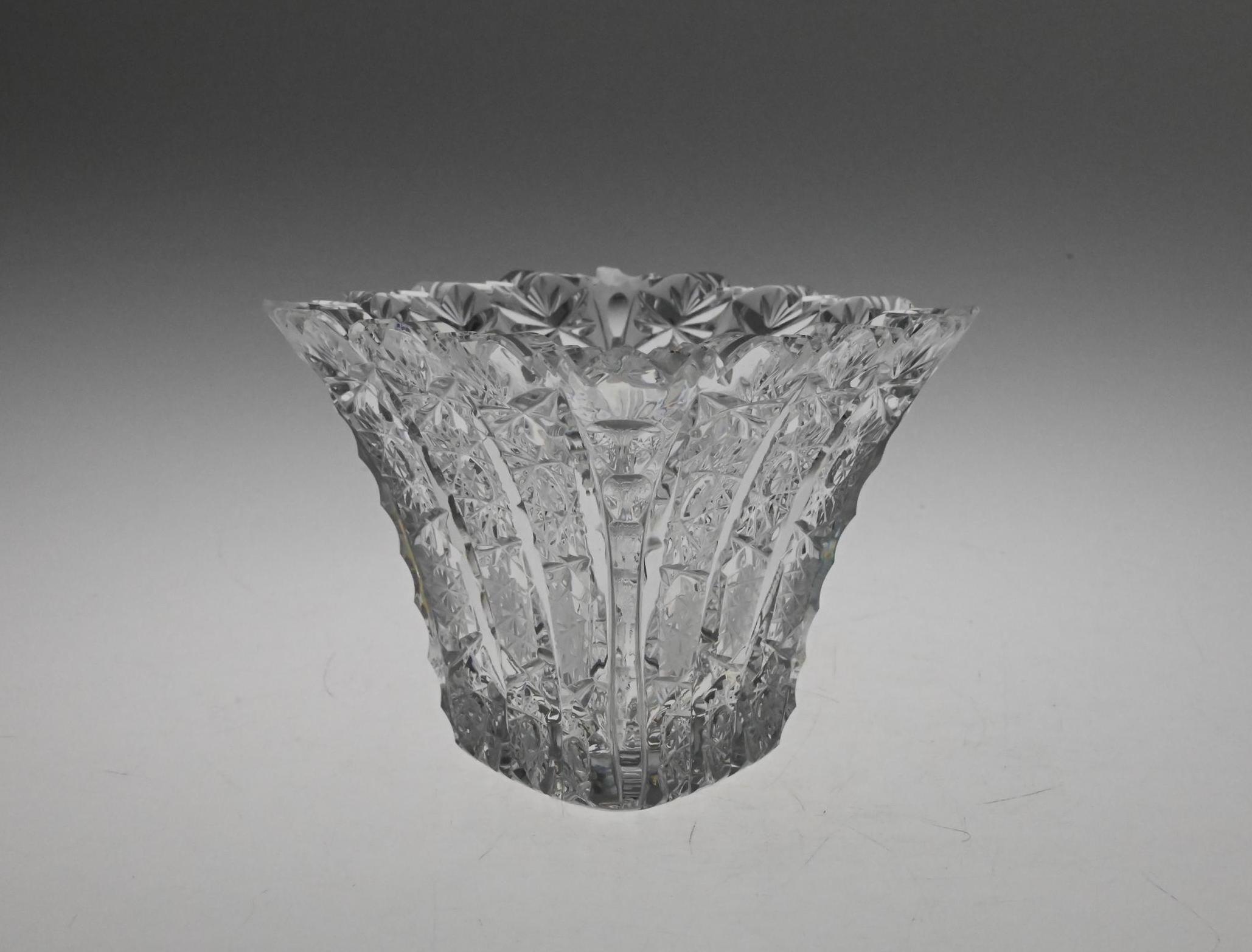 ヴィンテージチェコカットガラスボウル、カットガラス、カットボウル