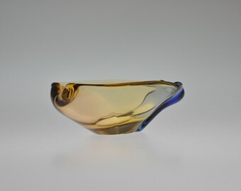 Collectible Ashtray Gift Idea Czechoslovakia Glass Ashtray Vintage Glass Ashtray Unused Thick Glass ashtray Vintage art Ashtray