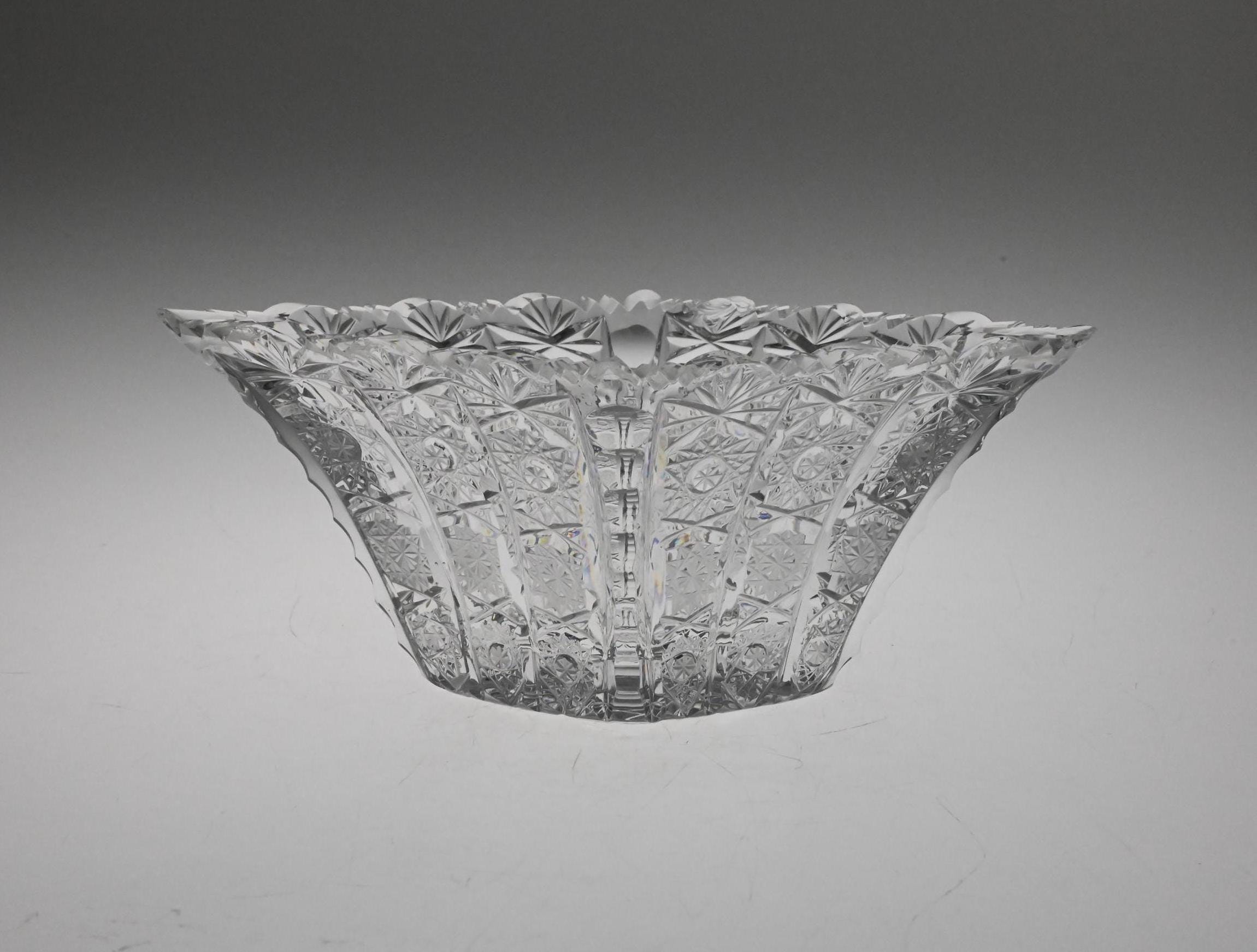 ヴィンテージチェコカットガラスボウル、カットガラス、カットボウル