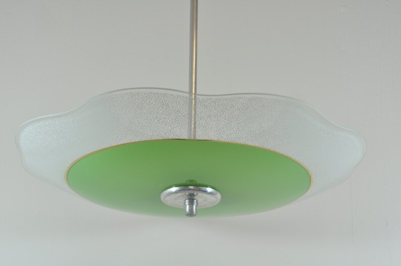 Flower Shaped Glass Mid Century Ceiling Light Lamp Image 0