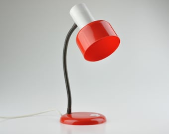 Mid Century Schreibtischlampe, Metall Lampe, Schreibtisch Metall Lampe, Tischlampe, Schreibtischlampe, Nachttischlampe, Mid Century Lampe, rote Lampe, Tischleuchte