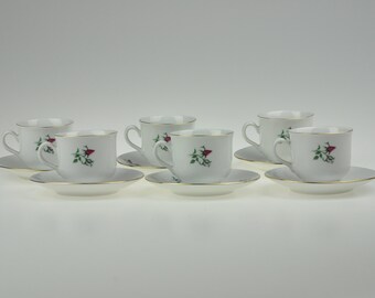 Vintage porseleinen koffieset, theeset, theeset Vintage, vintage theeset, theeset uit het midden van de eeuw, Tsjechische porseleinen theeset, koffieservice