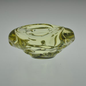 Miroslav Klinger ZBS Yellow Glass Ashtray, Glass Ashtray, Mid Century Glass, Vintage Ashtray, Bohemian Glass, Czech Glass, Art Glass