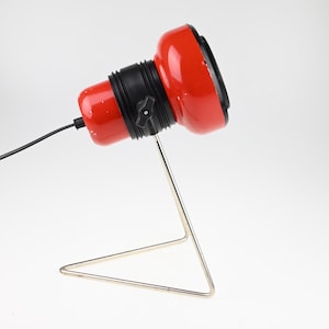 Vintage Red Table Lamp, Mid Century Lamp, Industrial Desk Lamp, Bedside Lamp, Red Lamp, Table Light, Vintage Lighting, Vintage Table Lamp