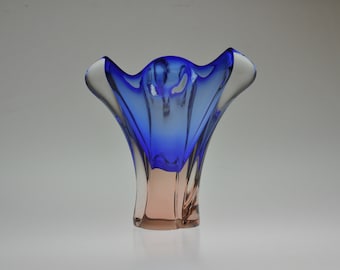 Josef Hospodka Chribska Glass Vase, Hospodka Vase, Czech Glass, Czech Vase, Vintage Vase, Art Glass, Hand made Glass, Mid Century Vase