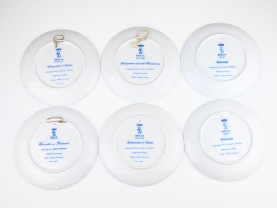 ヴィンテージベルリンデザインクリスマスプレートセット、ドイツの街の