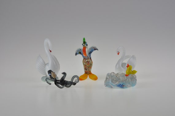 Vintage Glass Animal Figurines, Glass Animals, Vintage Glass