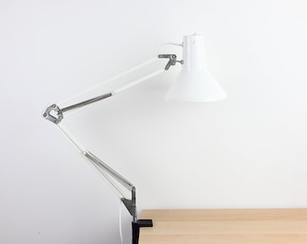 Industrial Desk Lamp, Industrial Lamp, Architect Lamp, Desk Lamp, Mid Century Lamp, White Lamp, Mid Century Lighting, Table Lamp Desk Light