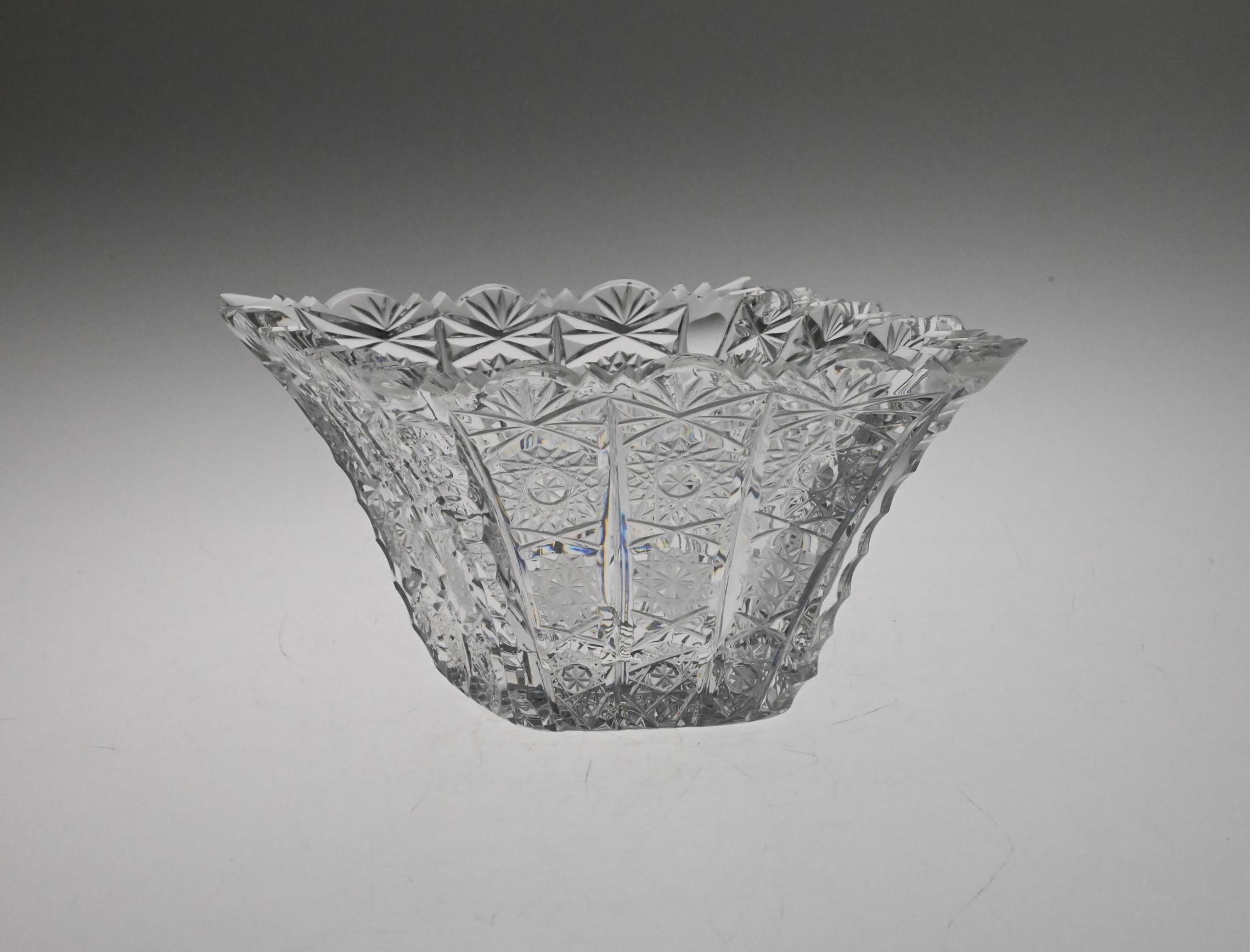 チェコのカットガラスボウル ヴィンテージチェコカットガラスボウル、カットガラス、カットボウル