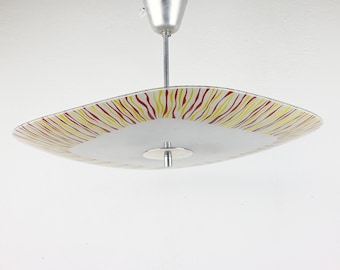 Prostokątna szklana lampa sufitowa w stylu Mid Century, oświetlenie atomowe, nowoczesna w stylu Mid Century, oświetlenie Mid Century, lampa Mid Century, lampa sufitowa