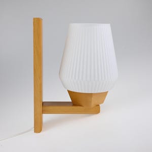Vintage Wooden Wall Lamp with Glass Shade, Vintage Wooden Lamp, Vintage Wall Lamp, Wall Lighting, Wall Sconce Lighting, Wooden Lamp, Lamp