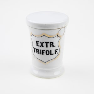 Antieke apotheekcontainer met deksel - elegantie in de medische geschiedenis (1910-1920), antieke apotheekcontainer, porseleinen apotheekpot