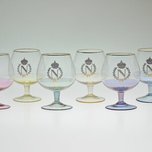 Set di 6 bicchieri iridescenti, bicchieri vintage, bicchieri iridescenti, bicchieri vintage, bicchieri di metà secolo, set di bicchieri di metà secolo, set di bicchieri