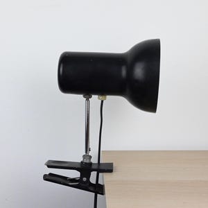 Vintage Black Metal Clip-On Lamp, Metal Lamp, Desk Metal Lamp, Table Lamp, Desk Lamp, Bedside Lamp, Clip On Lamp, Black Lamp, Vintage Lamp