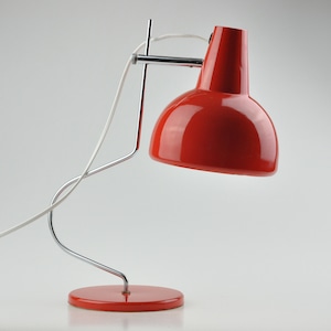 Mid Century Lamp, Table Lamp, Red Lamp, Mid Century Lighting, Desk Lamp, Josef Hurka Lamp, Vintage Lamp, Table Light, Hurka Lidokov