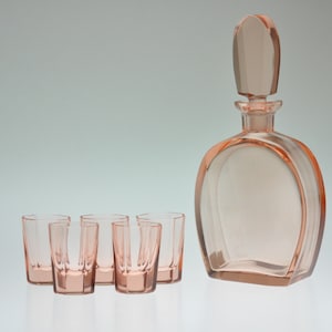 Bohemian Glass Decanter Set, Czech Decanter, Decanter Set, Crystal Decanter, Glass Decanter, Antique Decanter Set, Decanter Set, Art Deco