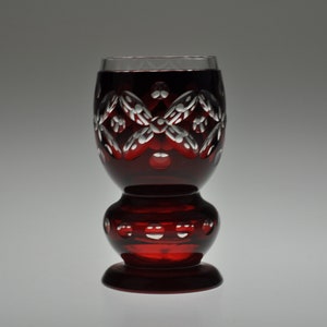 Cut to Clear Vase, Red Vase, Red Glass Vase, Czech Glass Vase, Czech Glass, Art Glass, Vintage Glass, Red Cut to Clear, Bohemian Vase