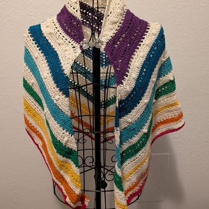 Rainbow crochet shawl