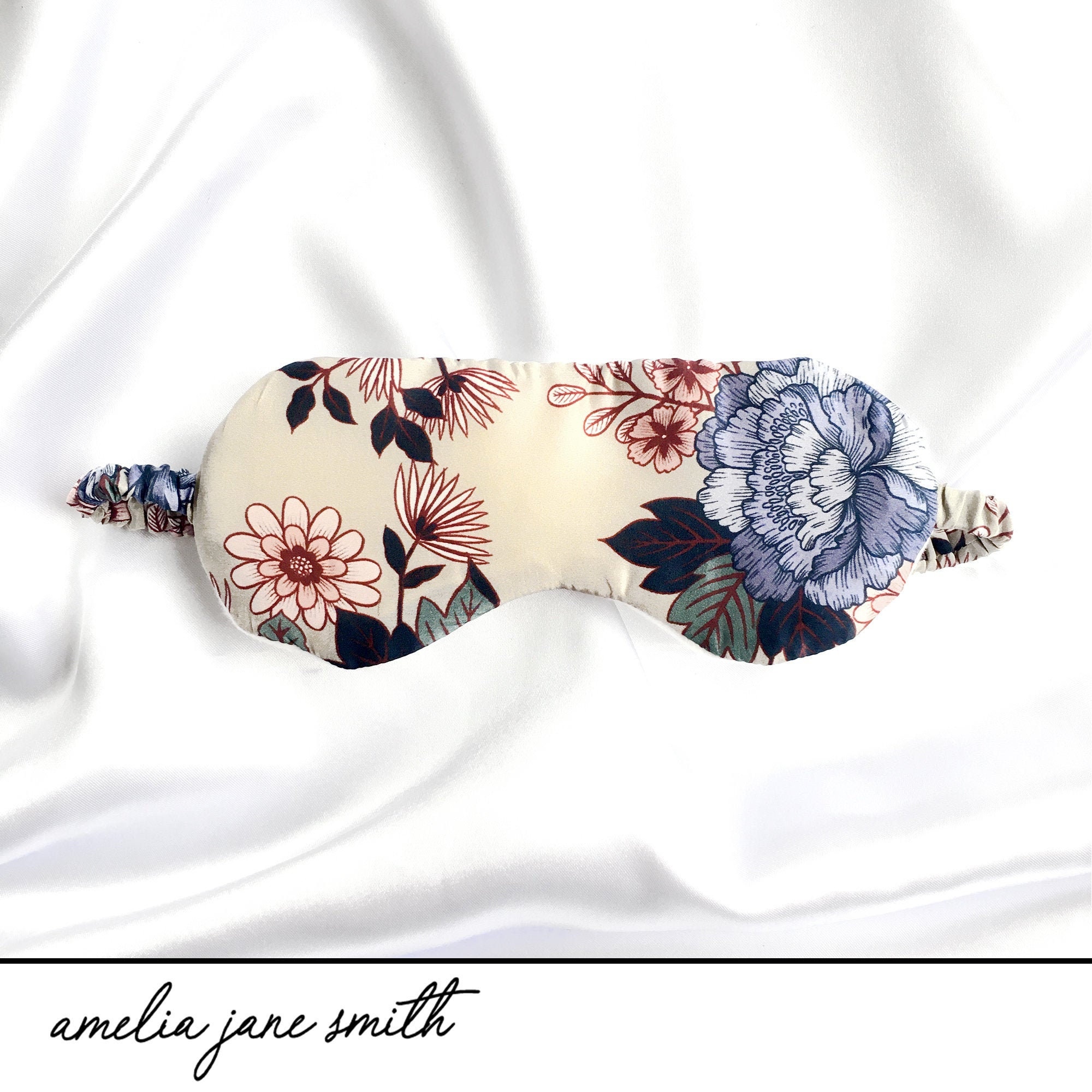 Luxurious 100 Silk Floral Print Eye Mask Super Soft Etsy UK