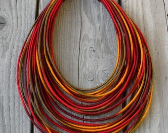 Desert Sun yarn-wrapped necklace / tribal / hippie / bohemian / fiber / thread-wrapped