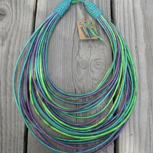 Pastel Sea yarn-wrapped necklace image 3