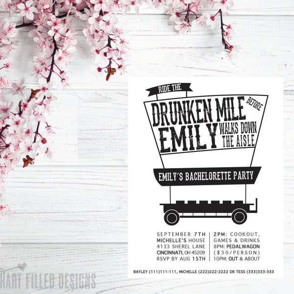 Pedal Bar Printable Invitation, Pedal Pub, Pedal Wagon, Pedal Hopper, Pedal Tavern, Pedal Bike, Bachelorette, Birthday,