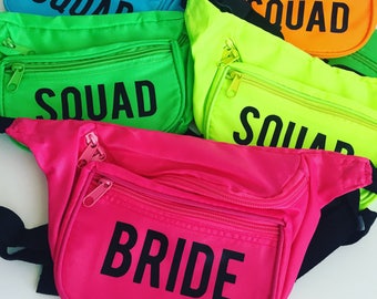 Neon Custom Printed Squad Fannypack Belt Bag