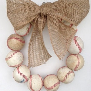 Burlap Baseball Wreath