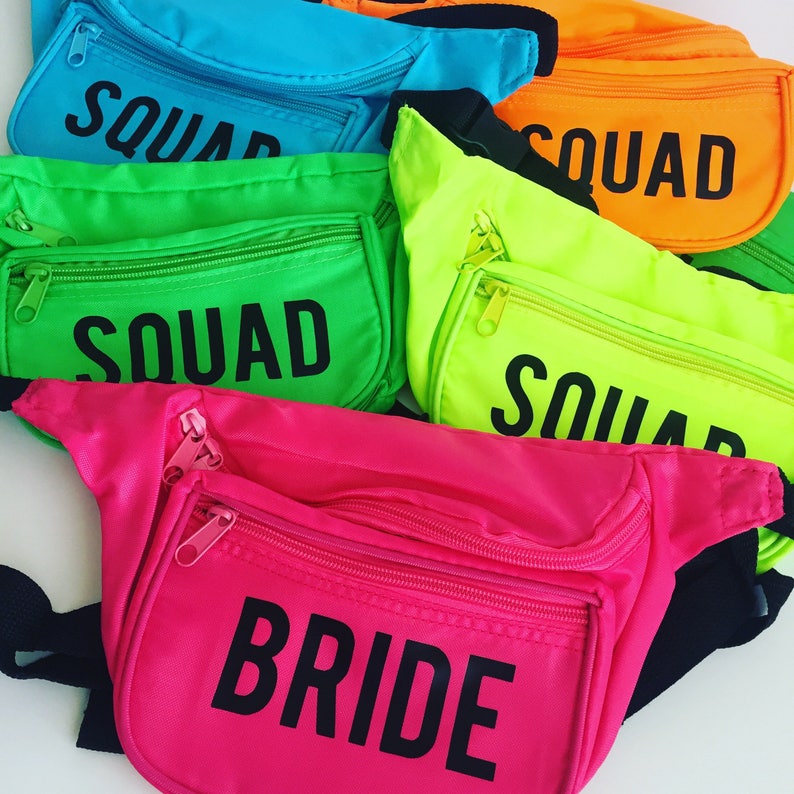 Neon Custom Printed Squad Fannypack Belt Bag image 1