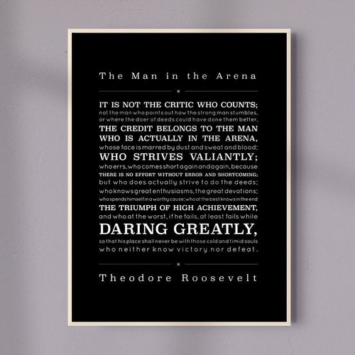 The Man in the Arena Quote Printable Quote Theodore - Etsy